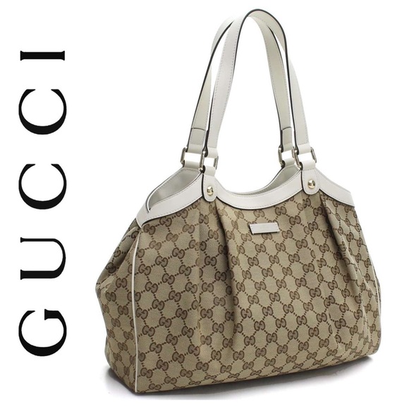 Gucci Handbags - Gucci Handbag Supreme Gg Canvas Ebony White Tote